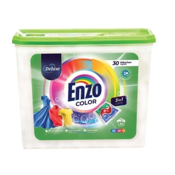 Deluxe Enzo 30szt 3w1 kapsułki do prania koloru – zestaw 8 opakowań (Hurtownia)