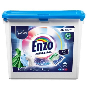 Deluxe Enzo 30szt 3w1 kapsułki uniwersalne do prania  – zestaw 8 opakowań (Hurtownia)