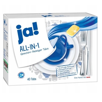 JA! All in One tabletki do zmywarki 40 szt. – paleta 588 opakowań (hurt)