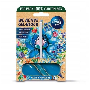Ambi Pur kostka zawieszka do WC/bidetu – odświeżacz na kamień, Water Flowers, 256 sztuk (HURTOWNIA)