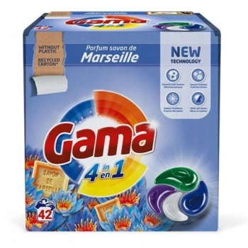 Hurtownia Gama 42 szt. 4w1 Marseille kapsułki do prania