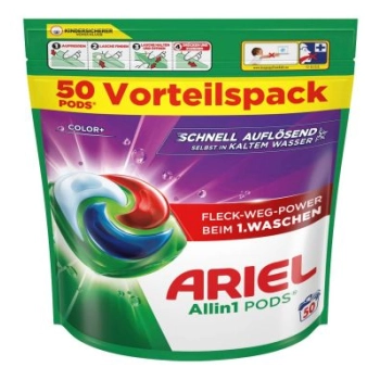 Ariel 50szt 3w1 kapsułki color+ HURTOWNIA – 72 sztuki