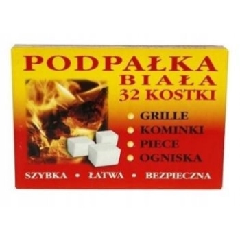 Podpałka BIAŁA 32 kostki do Grilla, Pieca i Kominka x 12 Opakowań
