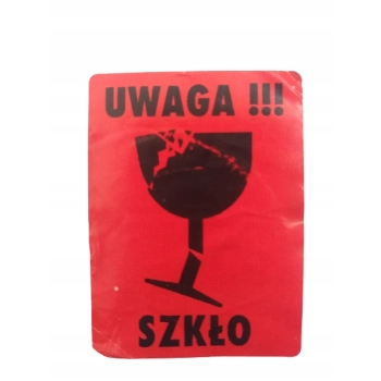 Naklejki Etykiety "UWAGA SZKŁO" - 1000 sztuk, Na Paczki