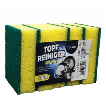 Super Gąbka Zmywak 5szt Skuteczne Szorowanie Naczyń żółte zmywaki