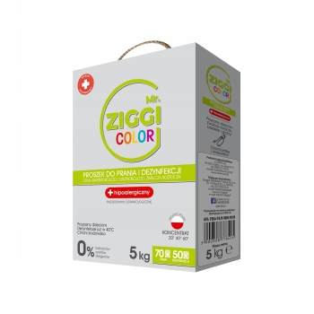 Mr ZIGGI COLOR proszek do prania z dezynfekcją – kolor, grzybobójczy, 5 kg | paleta 140 sztuk | HURTOWNIA