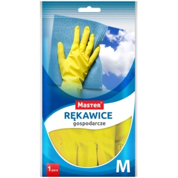 Rękawiczki wielorazowe Master rozmiar S kauczuk 2 szt. para żółte