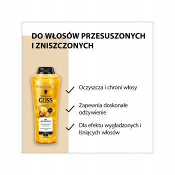 Gliss Szampon do włosów 400 ml suchych zniszczonych Schwarzkopf