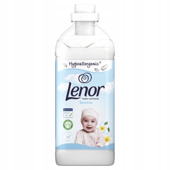 Płyn do płukania tkanin Lenor Sensitive 1,23 l – 49 prań, biały, hipoalergiczny