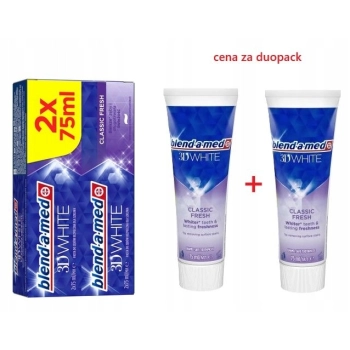 Blend a med pasta do zębów 3D White Classic Fresh 2x75ml dwupak