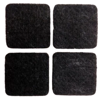Podkładka filcowa pod krzesło meble stół stolik 4 szt czarny kwadrat HURTOWNIA