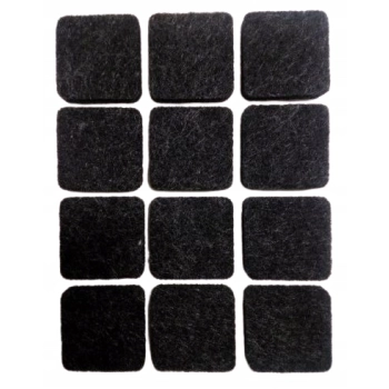Podkładki filcowe pod krzesła meble stoły stołki 12szt czarny kwadrat HURTOWNIA
