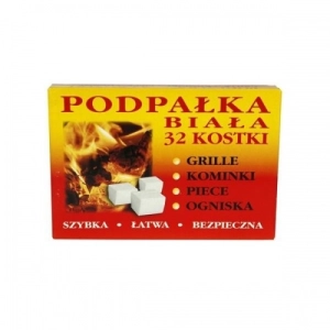 Biała podpałka do grilla i kominka – 32 kostki x 24 opakowania – Hurtownia