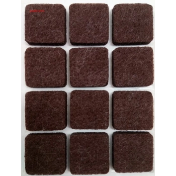 Podkładki filcowe pod meble krzesła stołki brązowe kwadraty 12 szt HURTOWNIA