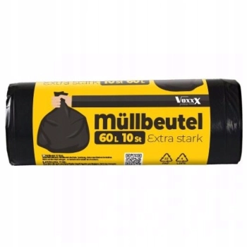 Deluxe Worki na śmieci czarne - 60 litrów, 10 sztuk